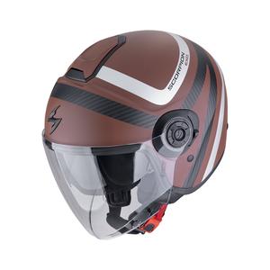 Open motorhelm Scorpion EXO-CITY II RIVA mat bruin-zilver