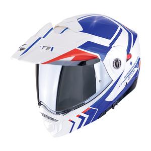 Opklapbare motorhelm Scorpion ADX-2 LEWIS wit-blauw-rood