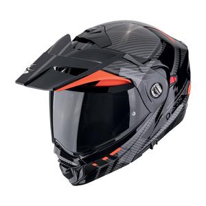 Opklapbare motorhelm Scorpion ADX-2 LEWIS zwart-rood
