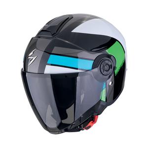 Open motorhelm Scorpion EXO-CITY II BLUR zwart-wit-groen