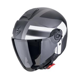 Open motorhelm Scorpion EXO-CITY II BLUR mat zilver-zwart-wit