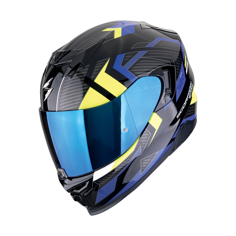 Integraalhelm Scorpion EXO-520 EVO AIR SENSUS zwart-blauw-fluo geel uitverkoop