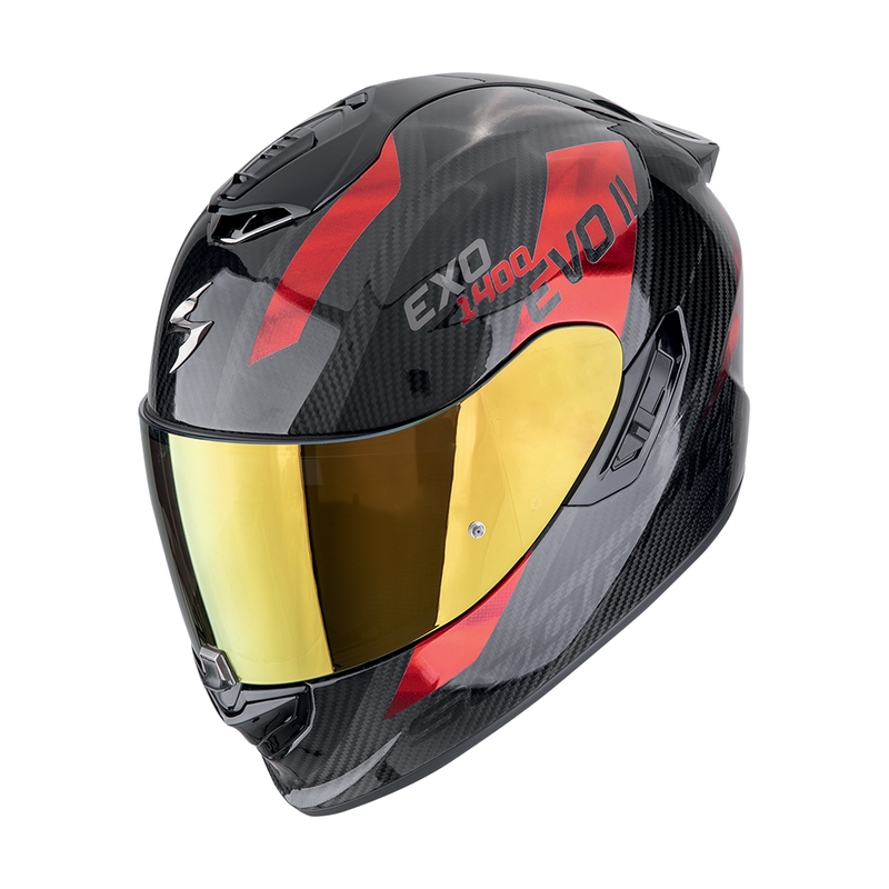 Integraalhelm Scorpion EXO-1400 EVO II CARBON AIR PLATTED zwart-rood uitverkoop