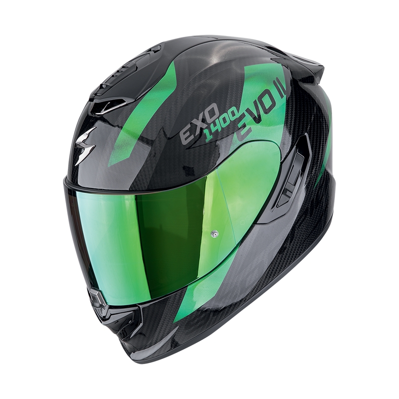 Integraalhelm Scorpion EXO-1400 EVO II CARBON AIR PLATTED zwart-groen uitverkoop