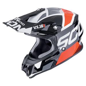 Motorcrosshelm Scorpion VX-16 EVO AIR ANALOG zwart-rood