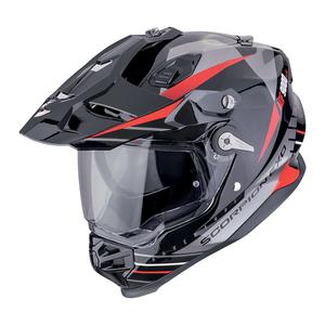 Endurohelm Scorpion ADF-9000 Air Feat zwart-zilver-rood