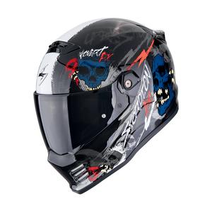 Integraalhelm Scorpion COVERT FX SKULLZ zwart-grijs-rood