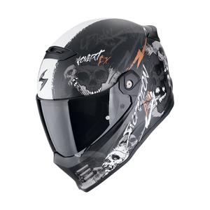 Integraalhelm Scorpion COVERT FX SKULLZ mat zwart-grijs-goud