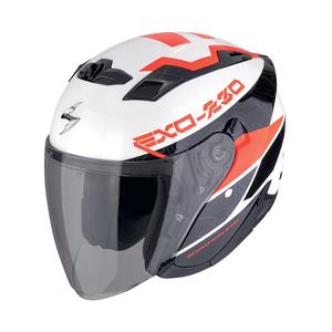 Open motorhelm SCORPION EXO-230 BAND wit-zwart-rood