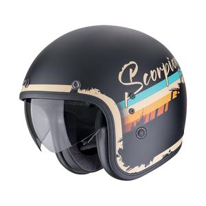 Open motorhelm Scorpion Belfast Evo ADONIS mat zwart-beige