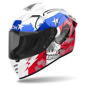 Geïntegreerde motorhelm Airoh CONNOR Nation wit-rood-blauw