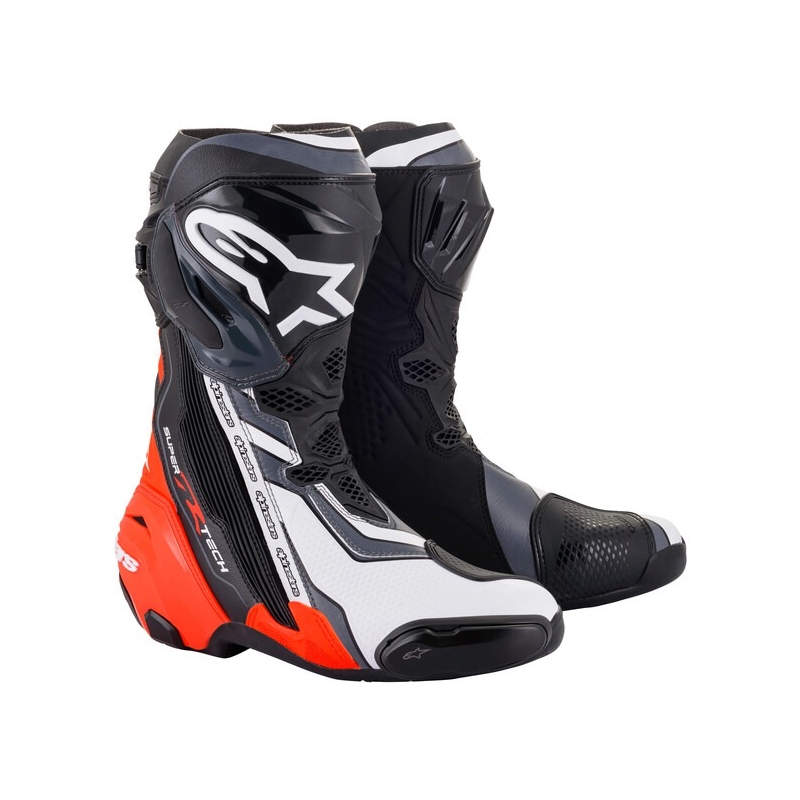Alpinestars Supertech R zwart-fluorood-wit-grijs motorlaarzen