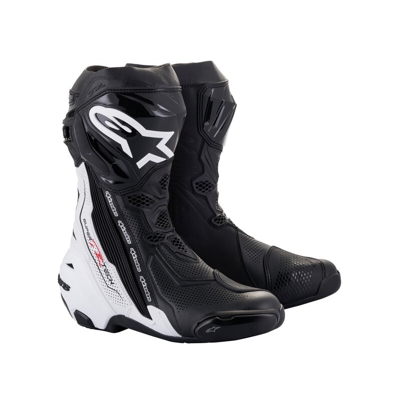 Alpinestars Supertech R Geventileerde Zwart-Witte Motorfietslaarzen
