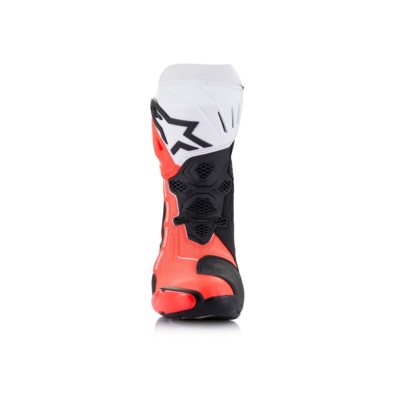 Alpinestars Supertech R Geventileerde Zwart-Wit-Fluor Rode Motorfietslaarzen