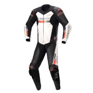 Alpinestars GP Force TECH-AIR 5-compatibel zwart-wit-fluorood eendelig lederen motorpak