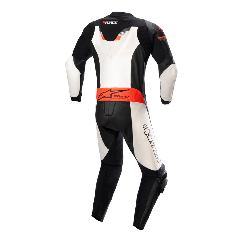 Alpinestars GP Force TECH-AIR 5-compatibel zwart-wit-fluorood eendelig lederen motorpak