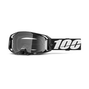 Motorcrossbril 100% ARmatic zwart met helder plexi