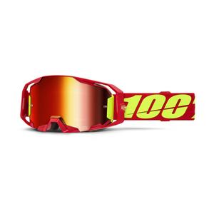 Motorcrossbril 100% ARmatic rood met rood plexi