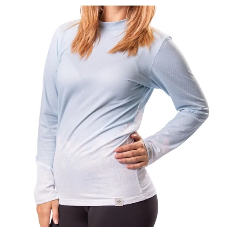 Dames thermoshirt nanosilver® Frozen blauw en wit