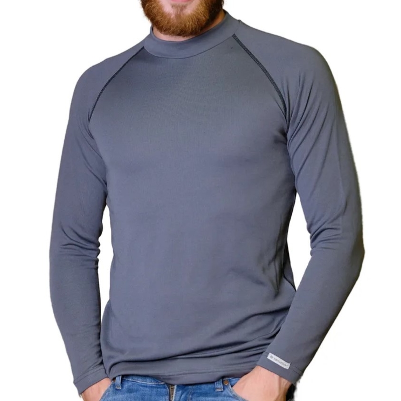 Heren thermisch T-shirt nanosilver® Basic Merino grijs