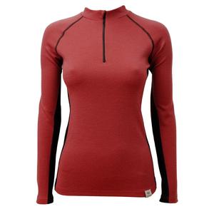 Dames thermoshirt nanosilver® Druiven met rits bordeaux-zwart