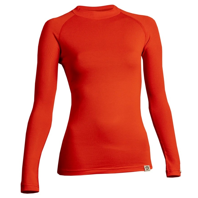 Dames thermoshirt nanosilver® Raglan rood - lange mouw