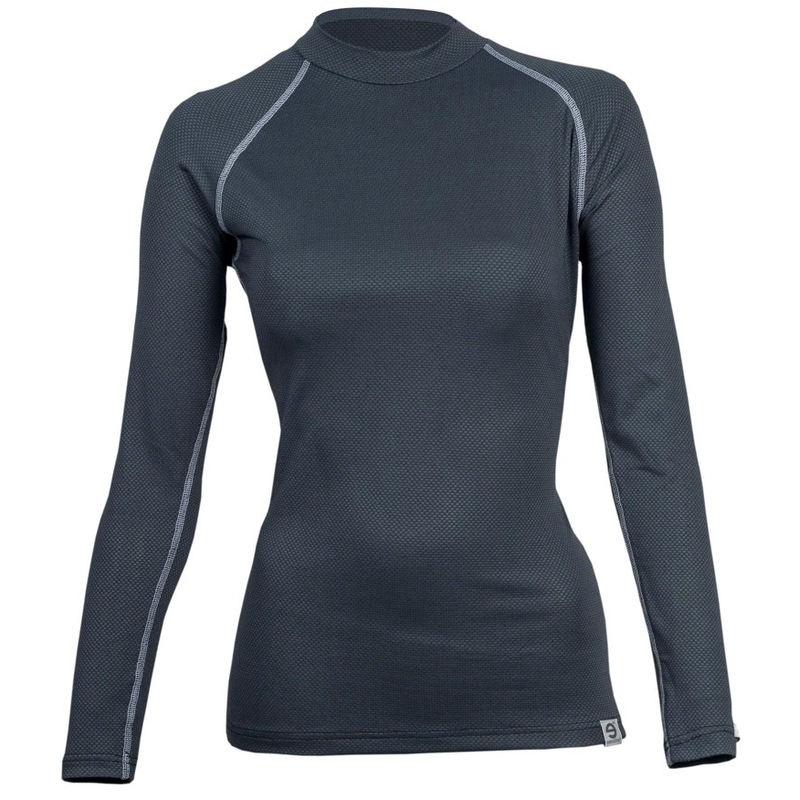 Dames thermoshirt nanosilver® Raglan antracietgrijs - lange mouw