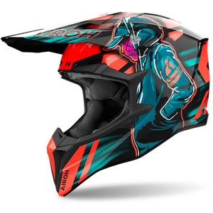 Motorcrosshelm Airoh Wraaap Cyber 2024 glanzend oranje