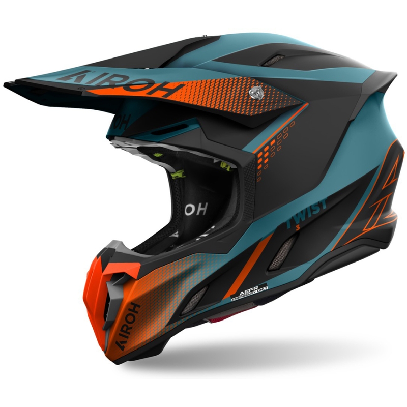 Motorcrosshelm Airoh Twist 3 Shard mat oranje