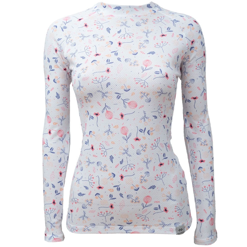 Thermoshirt voor dames nanosilver® Bloom wit