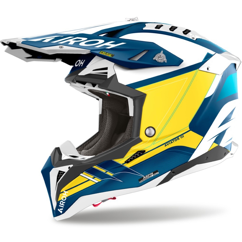 Airoh Aviator 3 Saber crosshelm matblauw