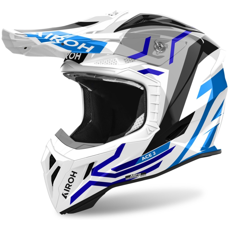 Crosshelm Airoh Aviator Ace 2 Ground glanzend blauw