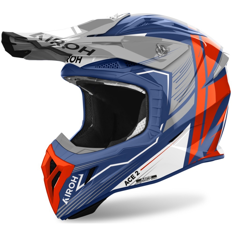 Airoh Aviator Ace 2 Engine crosshelm glanzend blauw