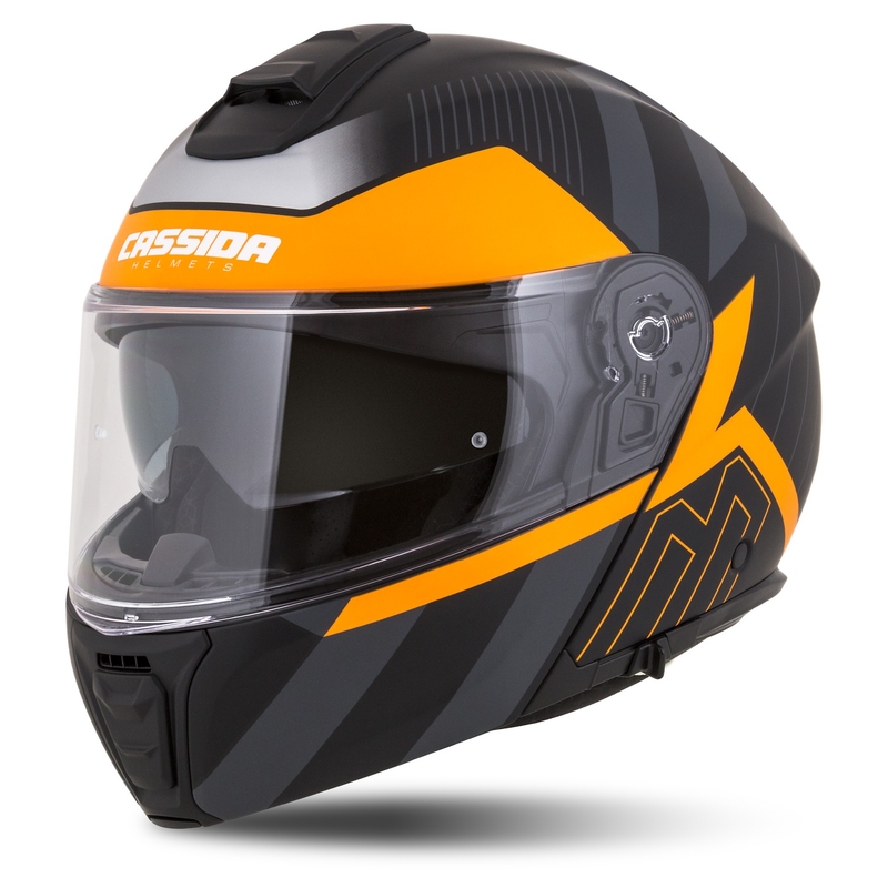 Cassida Modulo 2.1 Profile flip-up motorhelm mat zwart-grijs-oranje