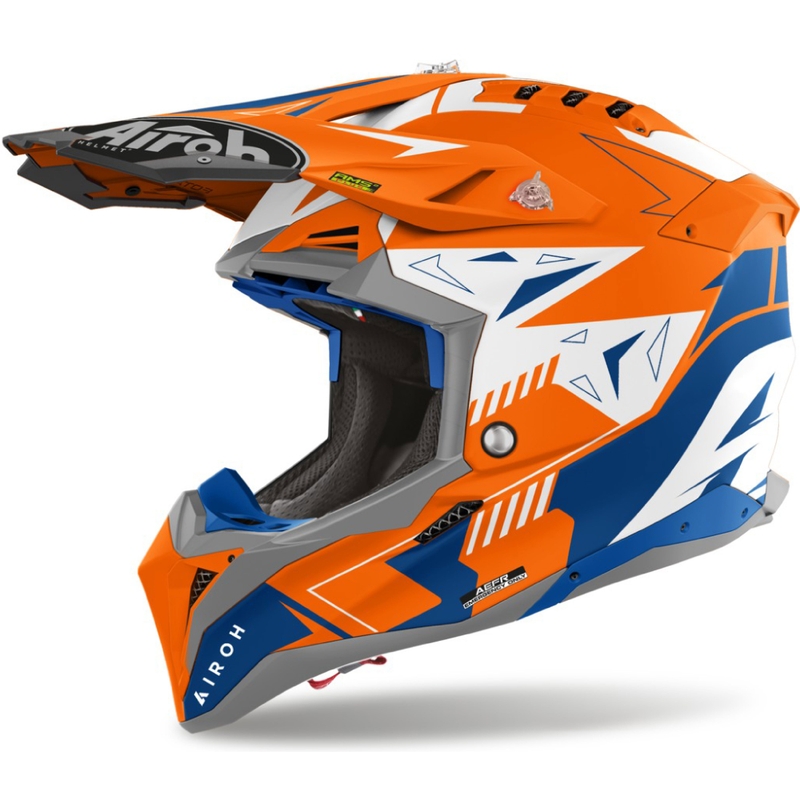 Crosshelm Airoh Aviator 3 Spin fluo oranje mat