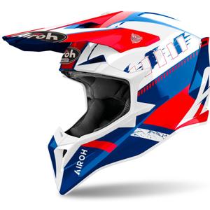 Motorcrosshelm Airoh Wraaap Feel 2024 glanzend blauw-rood