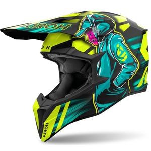 Motorcrosshelm Airoh Wraaap Cyber 2024 mat geel