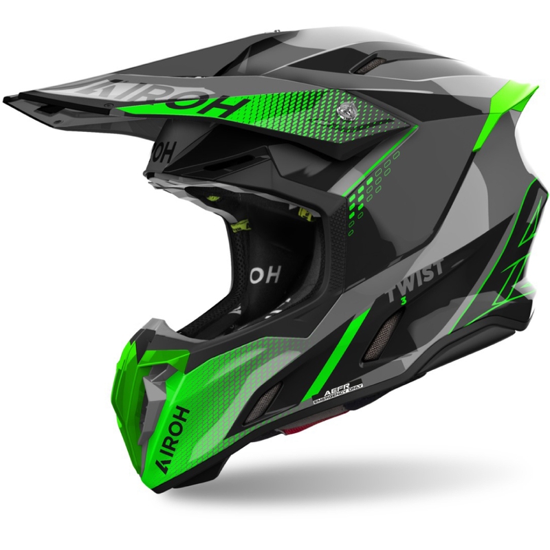Motorcrosshelm Airoh Twist 3 Shard glanzend groen