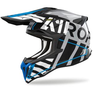 Motorcrosshelm Airoh Strycker Brave 2024 glanzend blauw-grijs uitverkoop