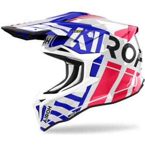 Motorcrosshelm Airoh Strycker Brave 2024 glanzend blauw-rood uitverkoop