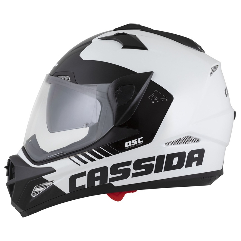 Endurohelm Cassida Tour 2.0 X-tra wit-blauw-rood-zwart met mat zwart vizier