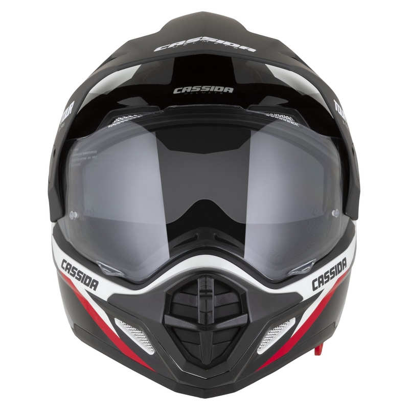 Endurohelm Cassida Tour 2.0 X-tra wit-rood-zwart met mat zwart vizier
