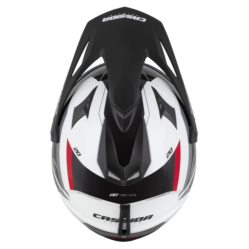 Endurohelm Cassida Tour 2.0 X-tra wit-rood-zwart met mat zwart vizier