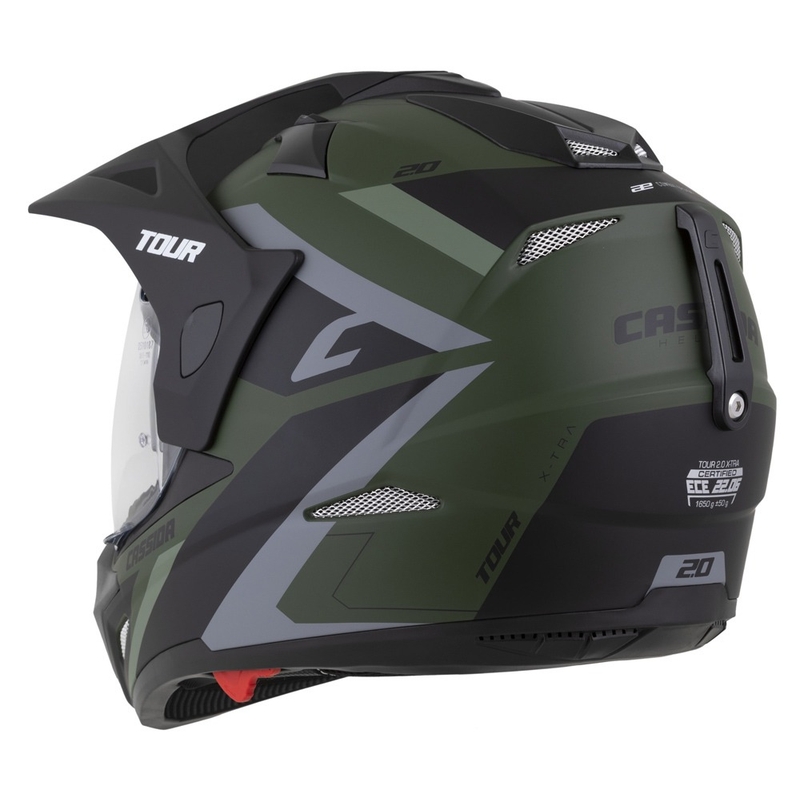 Endurohelm Cassida Tour 2.0 X-tra mat groen-grijs-zwart met mat zwart vizier