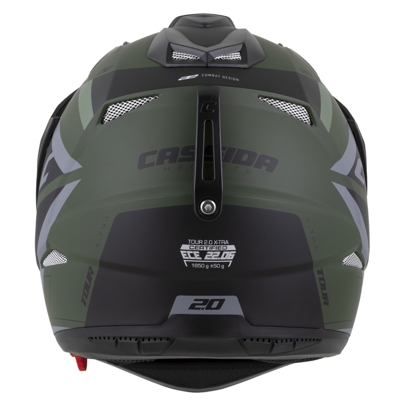 Endurohelm Cassida Tour 2.0 X-tra mat groen-grijs-zwart met mat zwart vizier