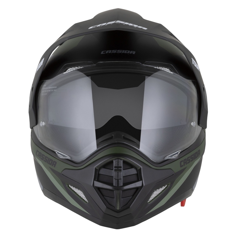 Endurohelm Cassida Tour 2.0 X-tra mat groen-grijs-zwart met mat zwart vizier
