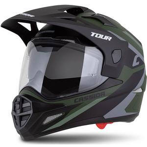 Endurohelm Cassida Tour 2.0 X-tra mat groen-grijs-zwart met mat zwart vizier