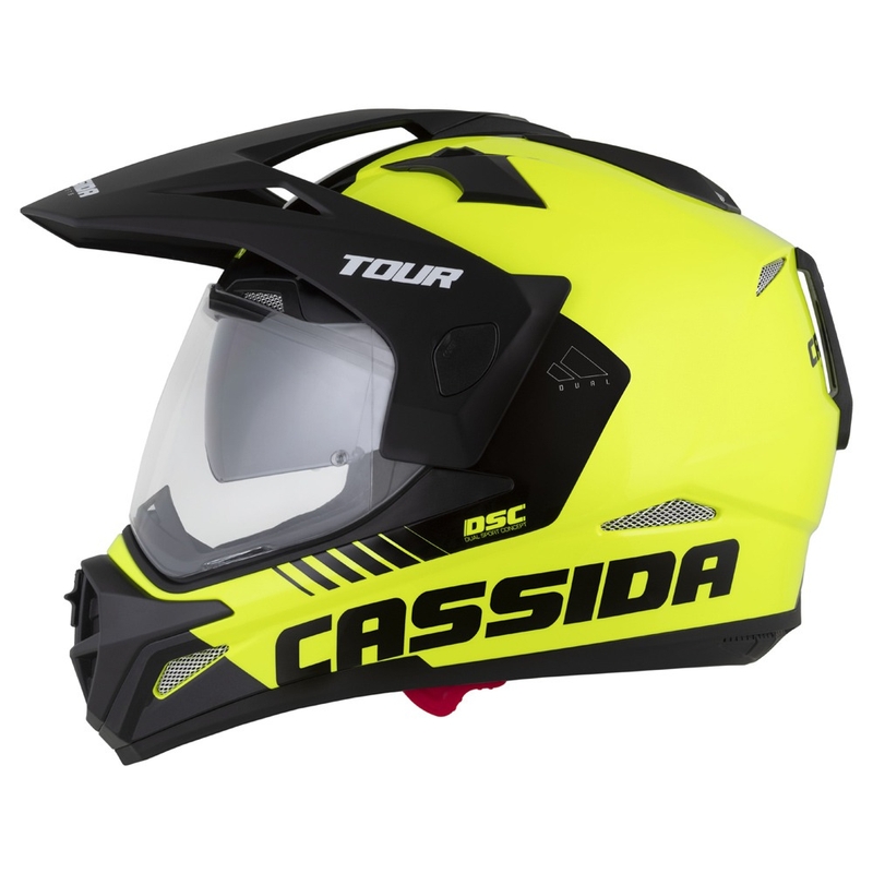 Endurohelm Cassida Tour 2.0 Dual fluo geel-zwart met zwart mat vizier