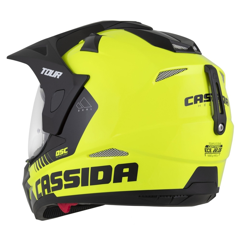 Endurohelm Cassida Tour 2.0 Dual fluo geel-zwart met zwart mat vizier