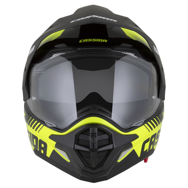 Endurohelm Cassida Tour 2.0 Dual fluo geel-zwart met zwart mat vizier